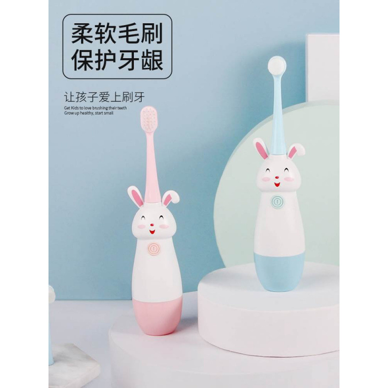 Children's Electric Toothbrush Baby Kidsren Infants 1-2-3-4-5-6-10 Years Old and Above One and a Half Years Old Soft Bristles