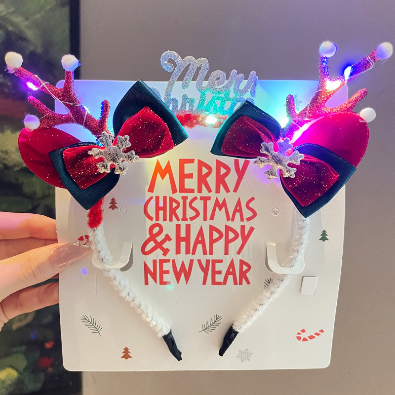 Bonito Minnie arco de cabeza de Navidad mujer dulce cabello fijación de cabello fiestas de cabello adornos de tocado