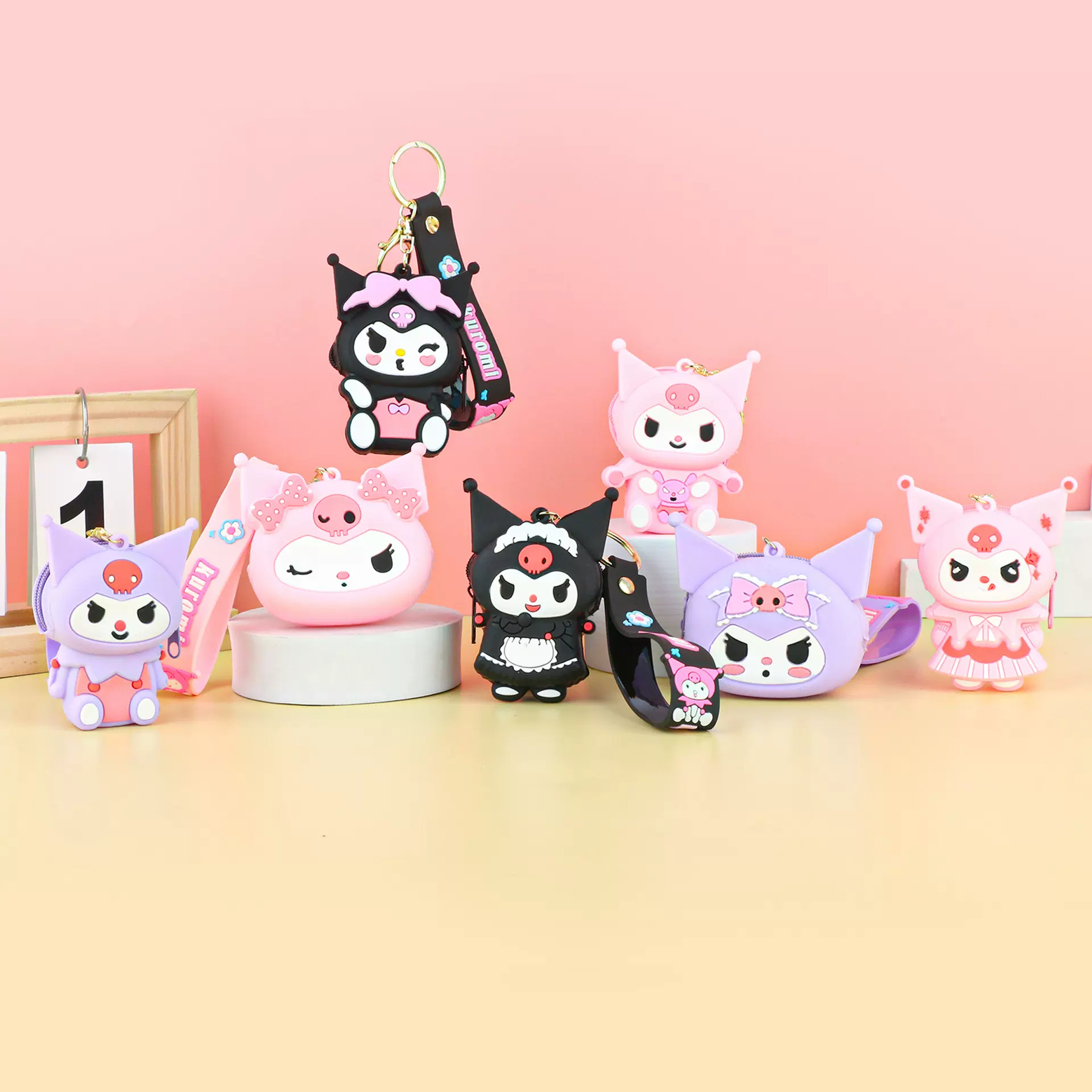 可爱卡通硅胶零钱包创意儿童迷你卡包收纳钱包女生挂件钥匙扣挂饰