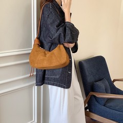 韩系风休闲ins麂皮绒质感时尚百搭复古气质日常通勤单肩斜挎女包