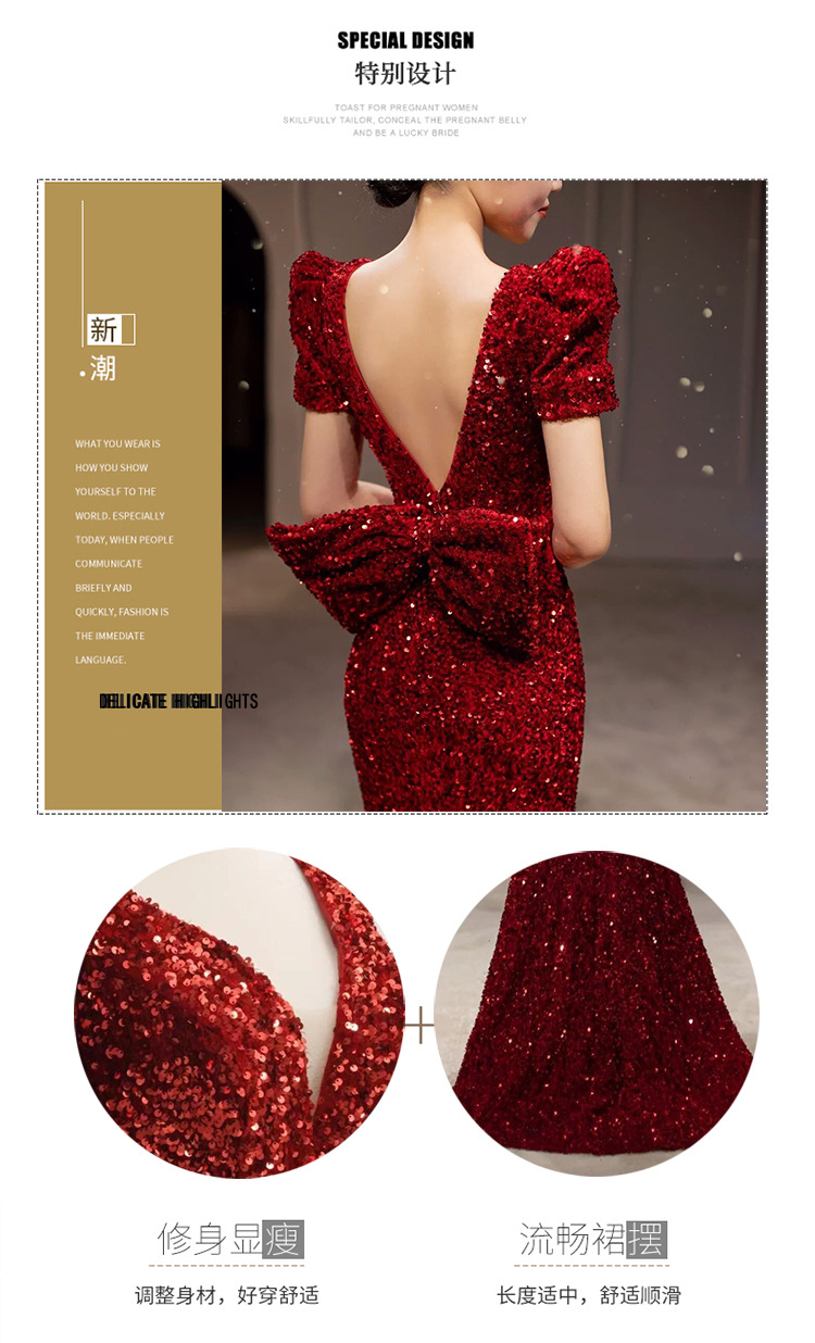 D8623 1390K VÁY ĐẦM LIỀN THÂN DỰ TIỆC NỮ GUSCEZE DÙNG TRONG LỄ CƯỚI KIỂU ĐUÔI CÁ THỜI TRANG NỮ NGÀY CƯỚI G04 SẢN PHẨM MỚI