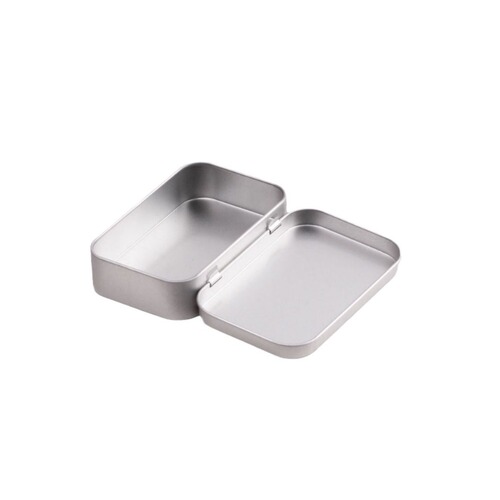 Rectangular tinplate box U disk box one-piece flip-open window storage box U disk nail clipper frosted iron box