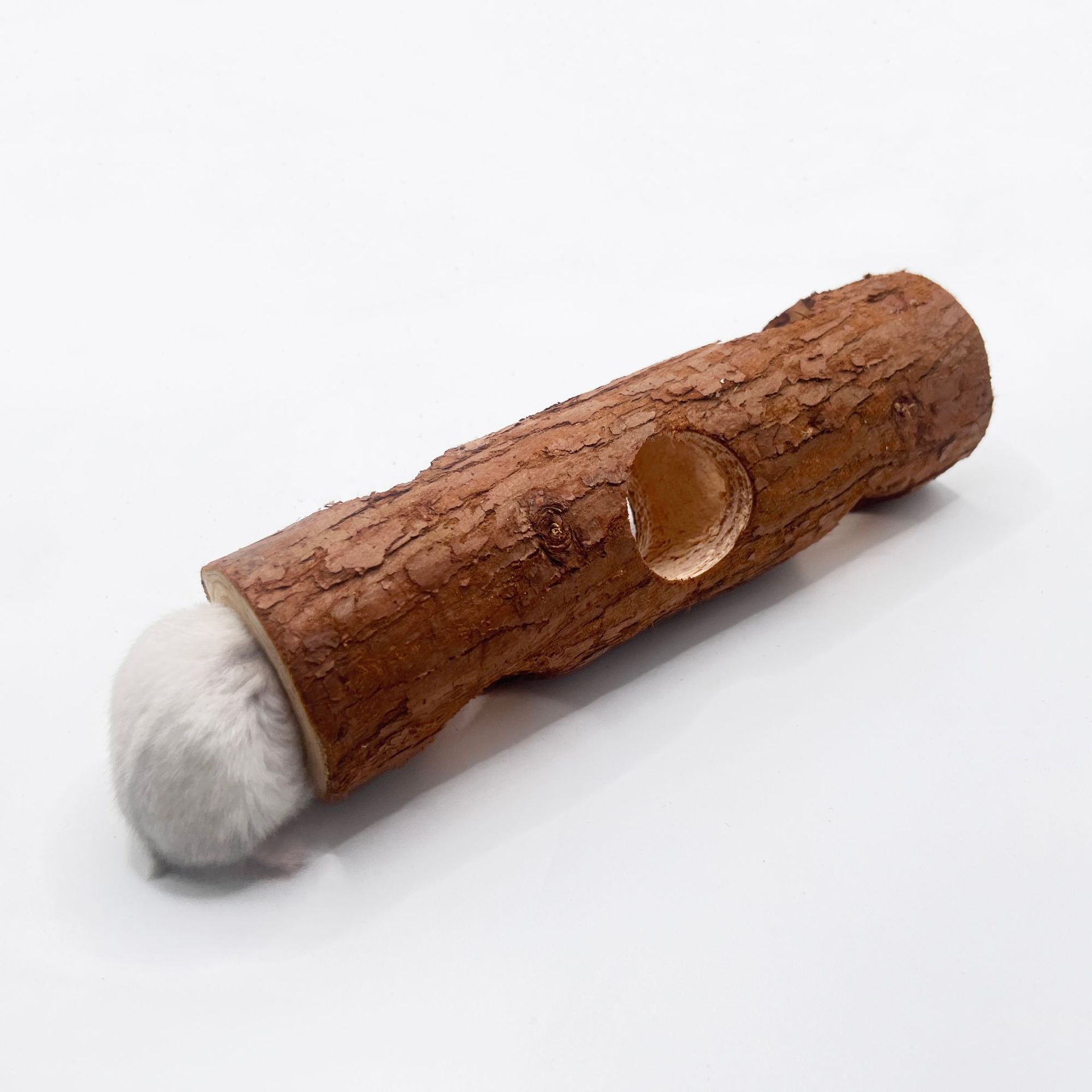 Pequeño juguete para mascotas hámster canal de madera maciza tubo de árbol túnel de escape de agujero de árbol Oso de Oro pájaro de escape juguete de entrenamiento