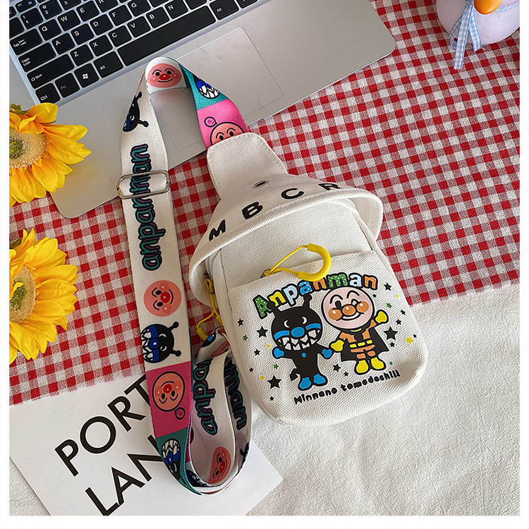 Internet celebridad de los niños pequeña bolsa de hombro nueva moda estudiante lienzo bolsa de pecho ins estilo occidental Banda ancha bolsa de hombro bolsa de mensajero