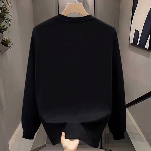 2025 Autumn Trendy All-Match Base Top: White Pure Cotton Long-Sleeve T-Shirt for Men, Crew Neck, Slim-Fit, Casual Style