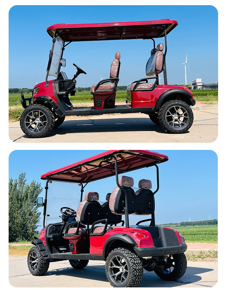 Golf Cart Vacation Hotel B&B Golf Course Scenic Spot Tourist Shuttle Bus with Two Rows of 4 Seats Electric Sightseeing Car