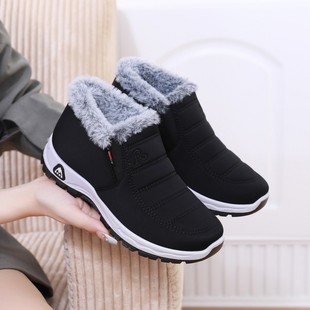 Winter New Old Beijing Cotton Shoes Women's Sports Leisure fleece-lined Thickened Warm Snow Boots Cross-border Women's 42 plus size