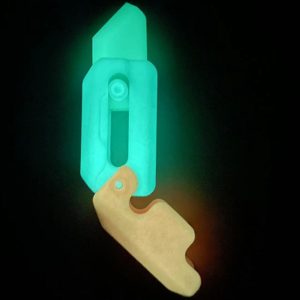 Cuchillo de rábano luminoso cuchillo de zanahoria luminoso Internet celebridad fluorescente plegable mini impresión 3D gravedad directa saltar cuchillo juguete