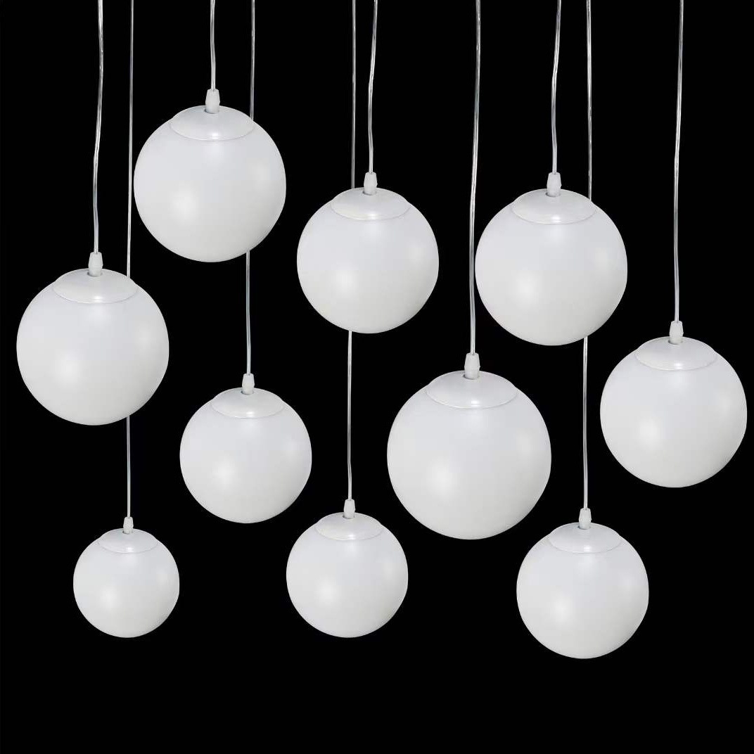 Shangmeili Wedding Props Factory Suministro directo de candelabros de boda Escena Disposición del lugar Accesorios Lámpara decorativa de candelabros de bola blanca lechosa image 9