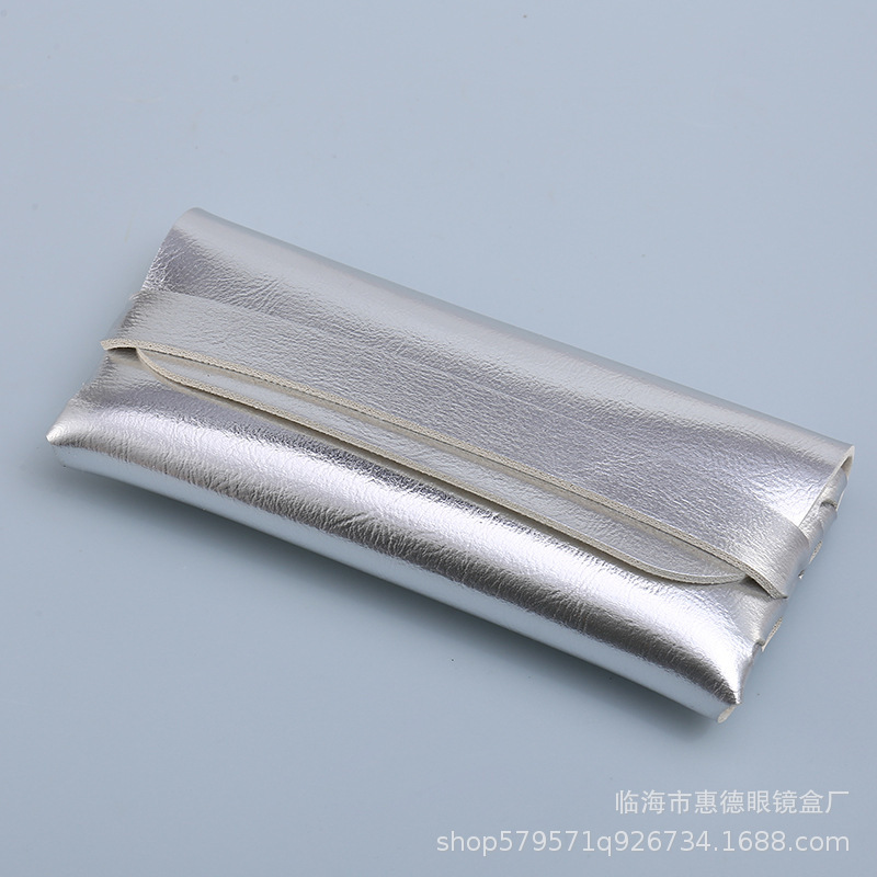 厂批眼镜盒现货新款单钉皮质墨镜包手工编织太阳镜盒子可印LOGO|undefined