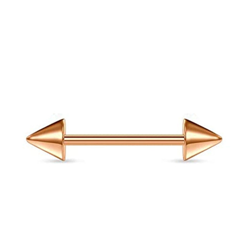 14G European and American stainless steel frosted diamond tongue nail rose gold breast nail ring Amazon cross-border body piercing jewelry