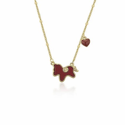 [Get Rich Immediately] Pony Love Necklace Real Gold Electroplating Popular Sparkling Clavicle Chain Temperament Fashionable Women's Model