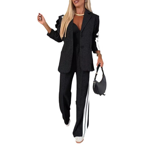 2024 Cross-border Independent Station European and American foreign trade new style_Autumn and Winter Women's Long-sleeved Lapel Casual Suit Set