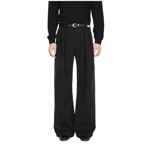 Japanese niche high-end feeling, ascetic pendant feeling, retro stitching design, mopping suit pants, loose men's wide-leg casual pants