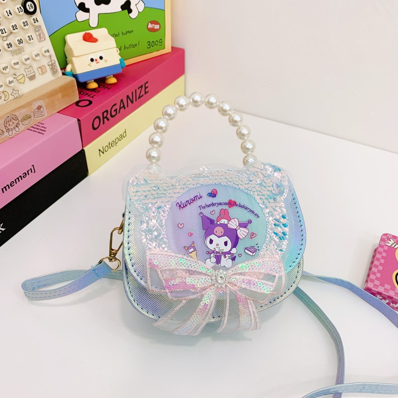 2025 caricatura Aisha niños sequinado bolso de hombro niñas lindas bolso de perlas Kulomi bolso de mochila
