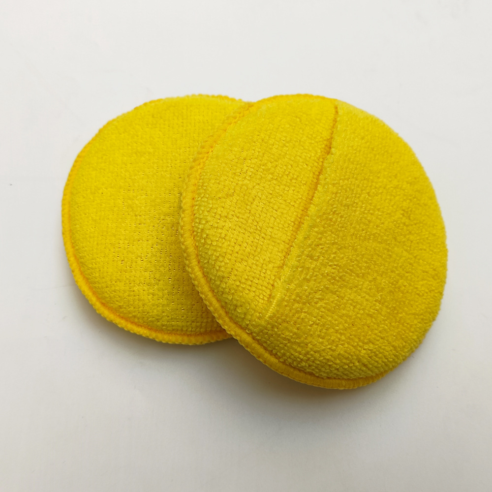 5インチワックスケーキ研磨スポンジ自動車円形スポンジブロック極細繊維ポケットメッキ洗車スポンジ拭き