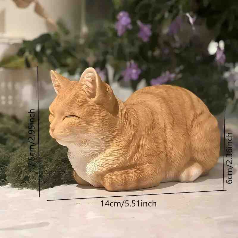 模擬子猫樹脂装飾品眠れないシリーズビッグオレンジホーム装飾品装飾工芸品デスクトップ装飾品|undefined