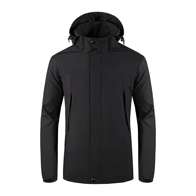 Neue Herbst- und Wintersport-Outdoorjacke für Herren, Bergsteigen-Kapuzendesign, abnehmbarer, farblich blockierter Windschutz_voghion.com