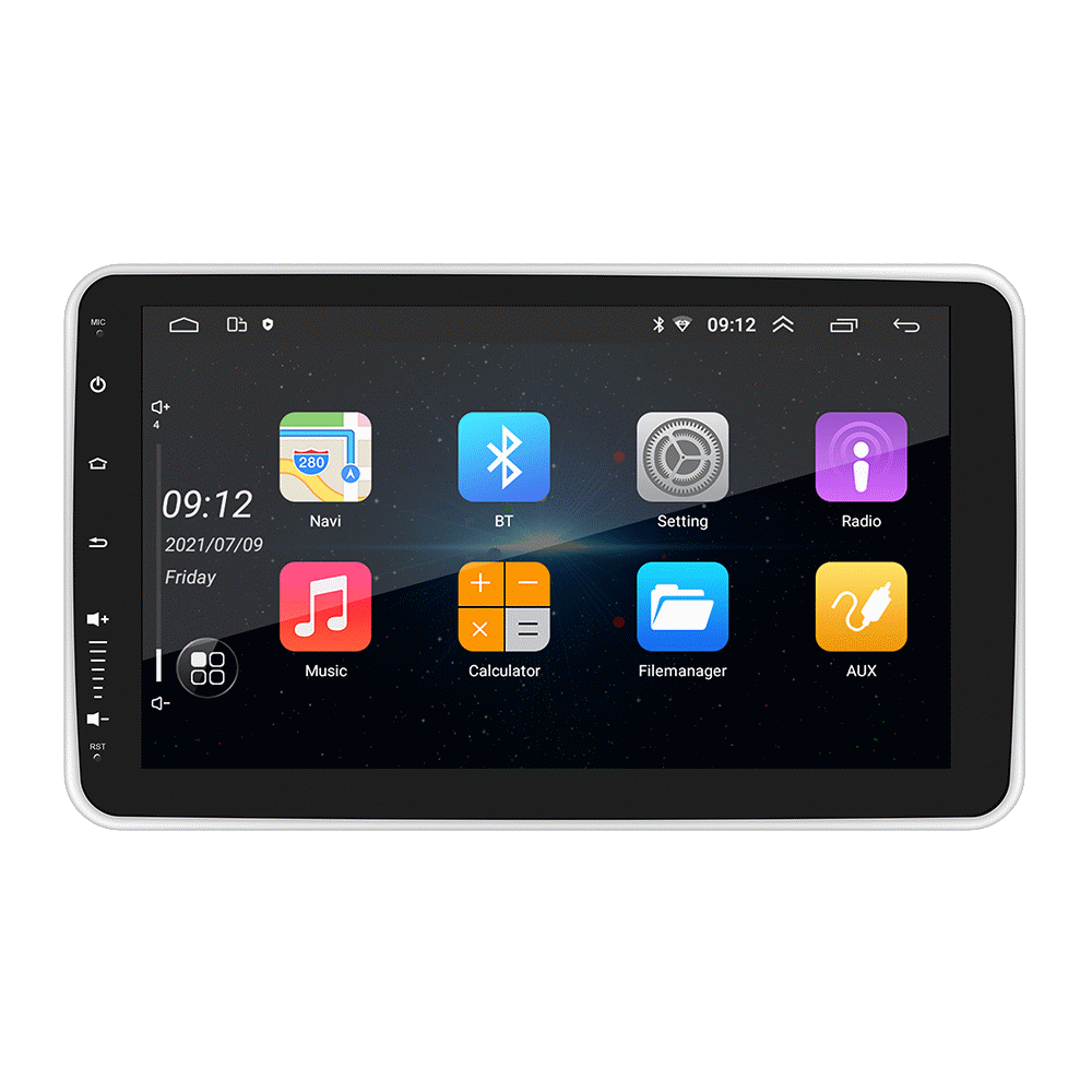 10inch Single-Spindle Shaking Head Car-Mounted Android Navigation Gps Screen Bluetooth Mobile Phone Interconnection Globally Universal Adapter
