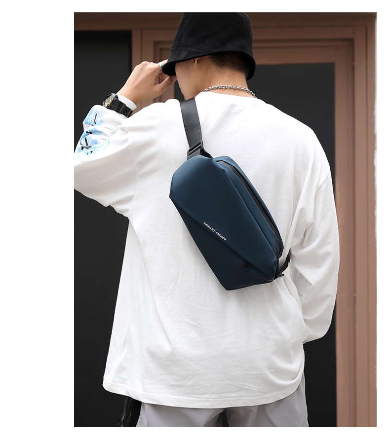 New cross-border men's waist bag, outdoor sports mobile phone bag, multi-functional large-capacity chest bag, casual single-shoulder crossbody bag undefined