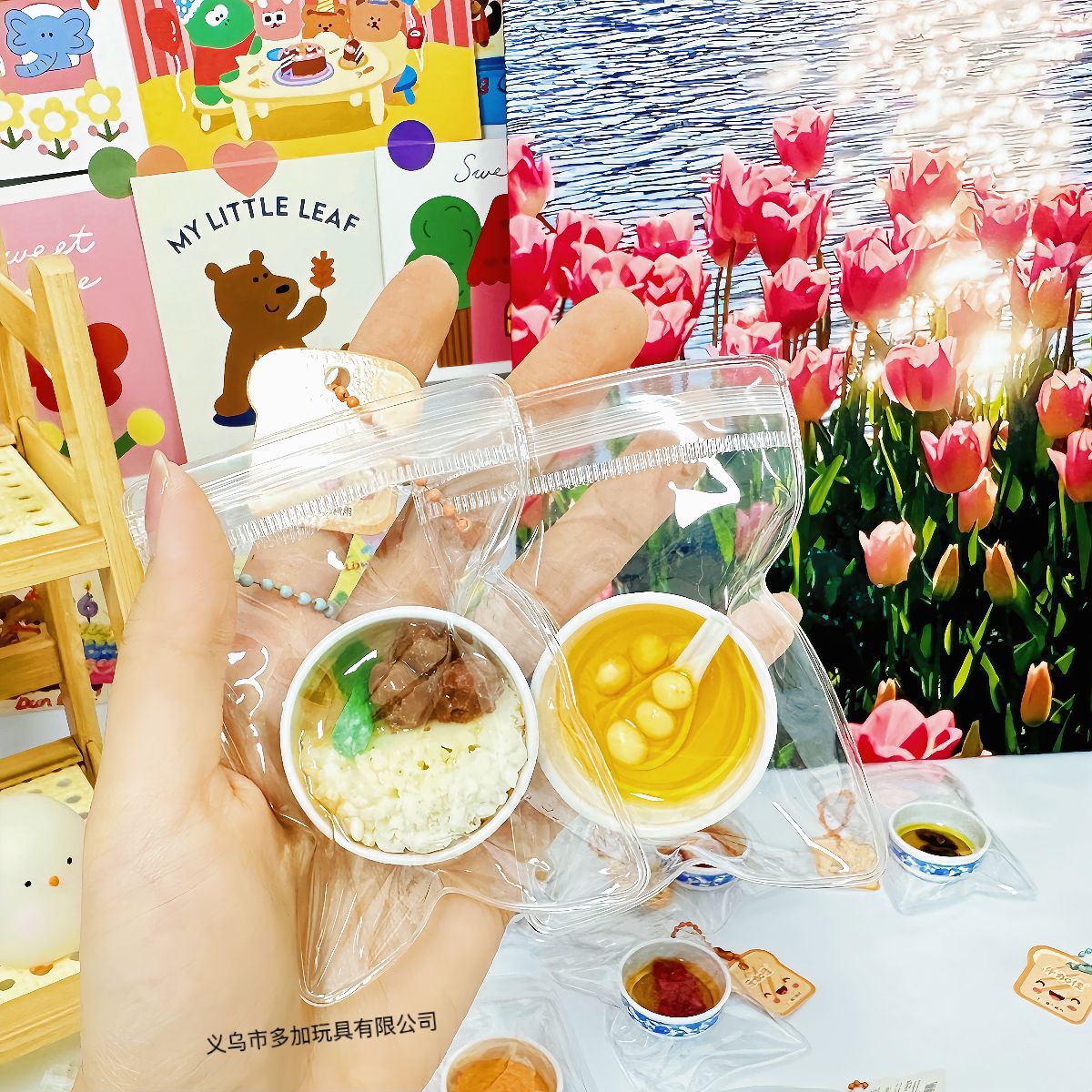 B simulación juego de comida cuenco de porcelana azul y blanca simulación juego de comida modelo juguete gourmet estilo de moda nacional mini refrigerador colgante