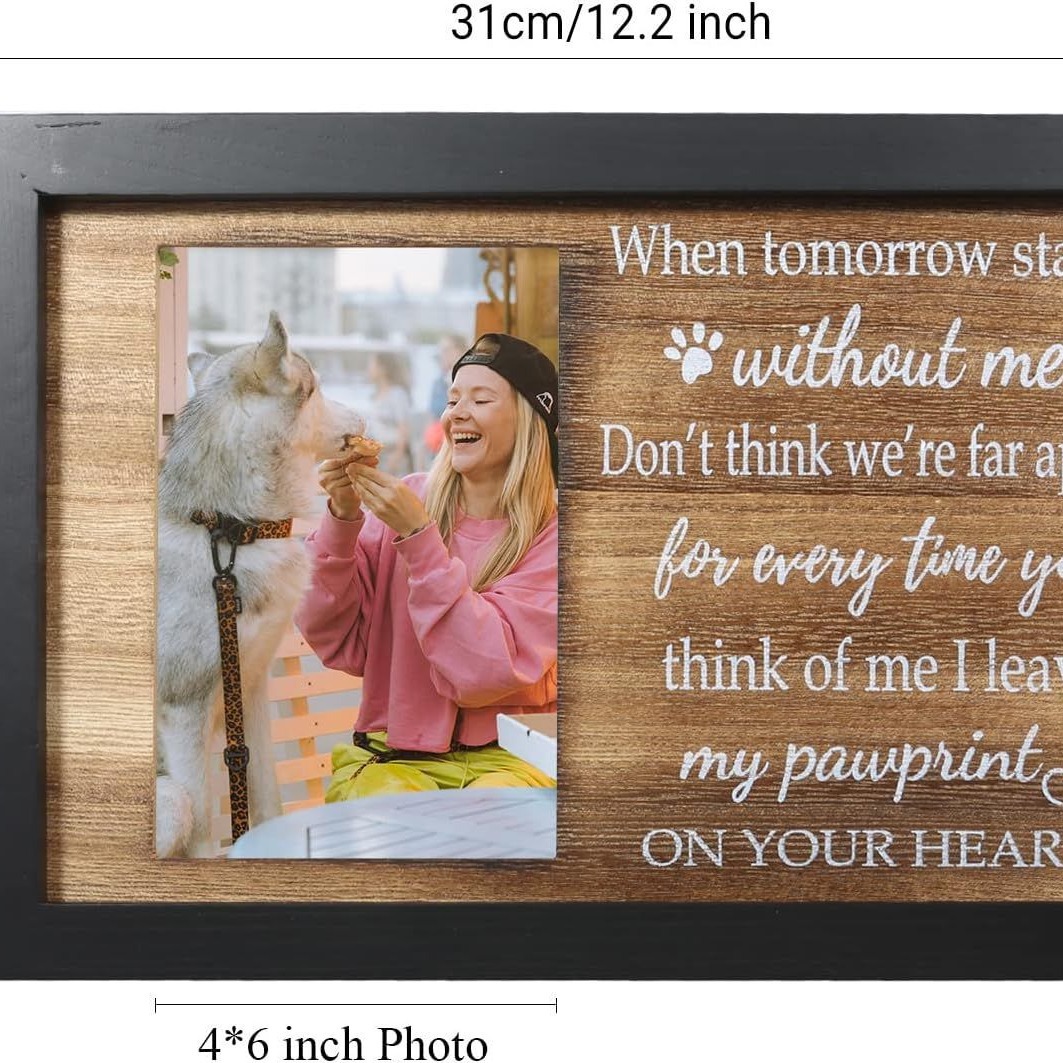 Marco DE FOTOS conmemorativo de mascotas de madera transfronterizo de Amazon