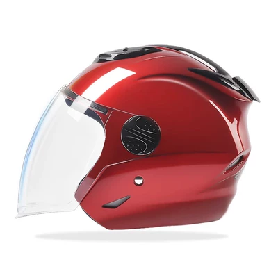 electric motorcycle helmet 3C certification: Motosiklet dəbilqələri - one-size-fits-all-thickened-rose-red-category-b-hd-anti-fog