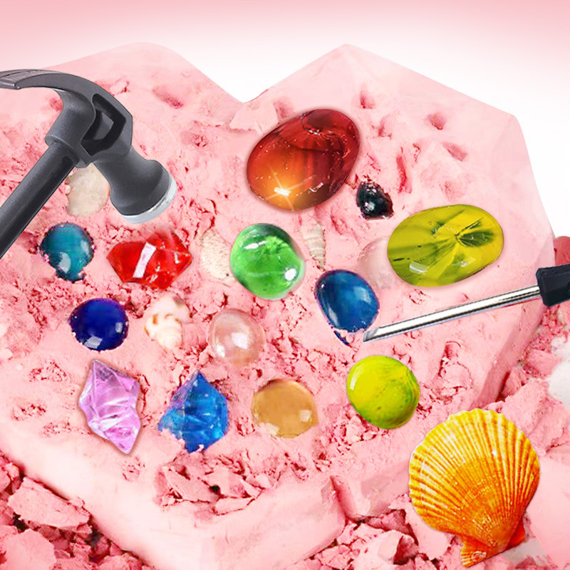 A generation of hair digging gem archaeology children's girl large-scale digging gypsum smashing mineral fossil digging treasure blind box