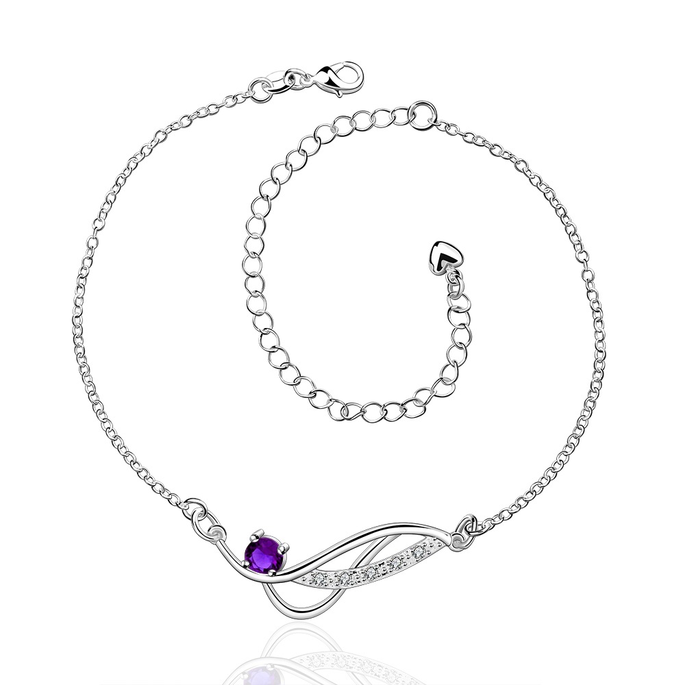 Simple Style Geometric Copper Plating Zircon Womenu0027S Anklet 1 Piece