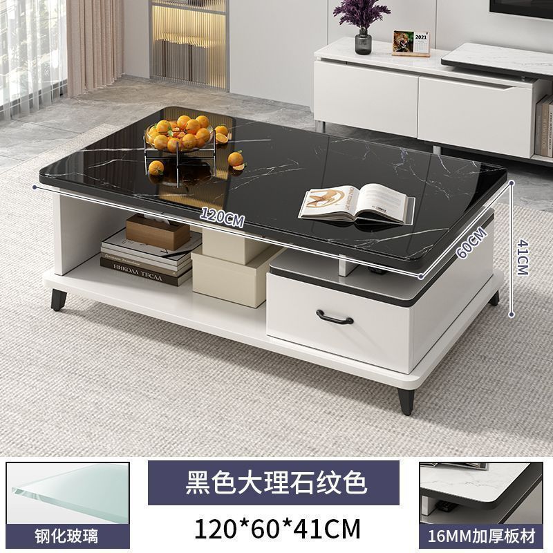 120CM 검정 대리석 + 서랍 + 유리