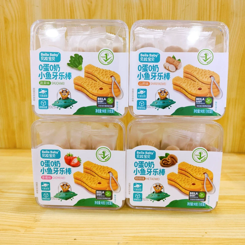Произведено в сентябре 2025 года, прорезыватель для зубов Bella Baby 0 Egg 0 Milk Small Fish, 90 г, 9 штук, можно привязать к веревке, прорезыватель для зубов с веревкой.