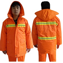 廠家銷售 橘黃色反光棉大衣  環衛工人棉衣棉褲 公路養護棉服防寒