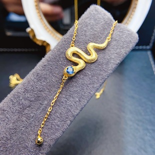 Factory wholesale explosions natural topaz necklace S925 silver inlaid main stone 4*4 hot Europe and the United States a generation of hair