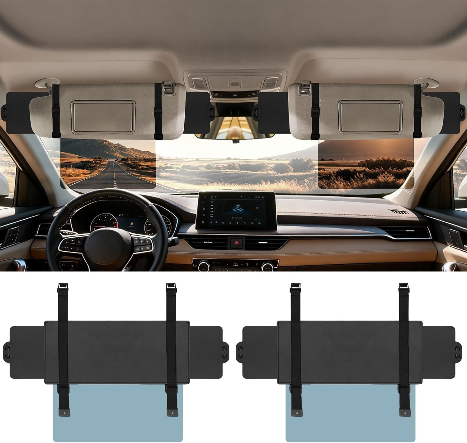 Cross-Border Hot-Selling Retractable Car Sunshade, Adjustable Sun Visor, Anti-Glare Sun Shield, Three-Sided Light-Blocking Sunshade
