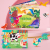 Book with stickers, multi-use children's smart toy, dinosaur, farm, training, early education