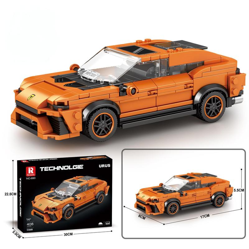 Chenghai おもちゃ卸売ビルディングブロックパトカー 8 グリッドレーシングスーパーカーモデル少年教育小粒子組み立てビルディングブロック|undefined