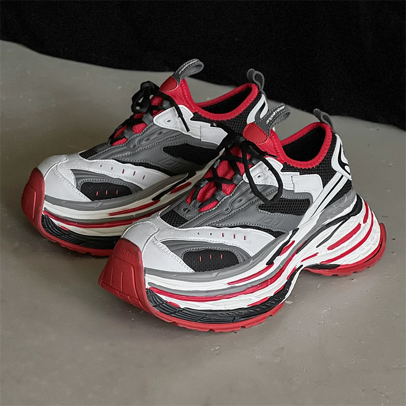 Париж 16XL сетчатая обувь для папы женский 9cm увеличен 2024 новый толстое дно увеличено супер толстые каблуки для пар шин обувь