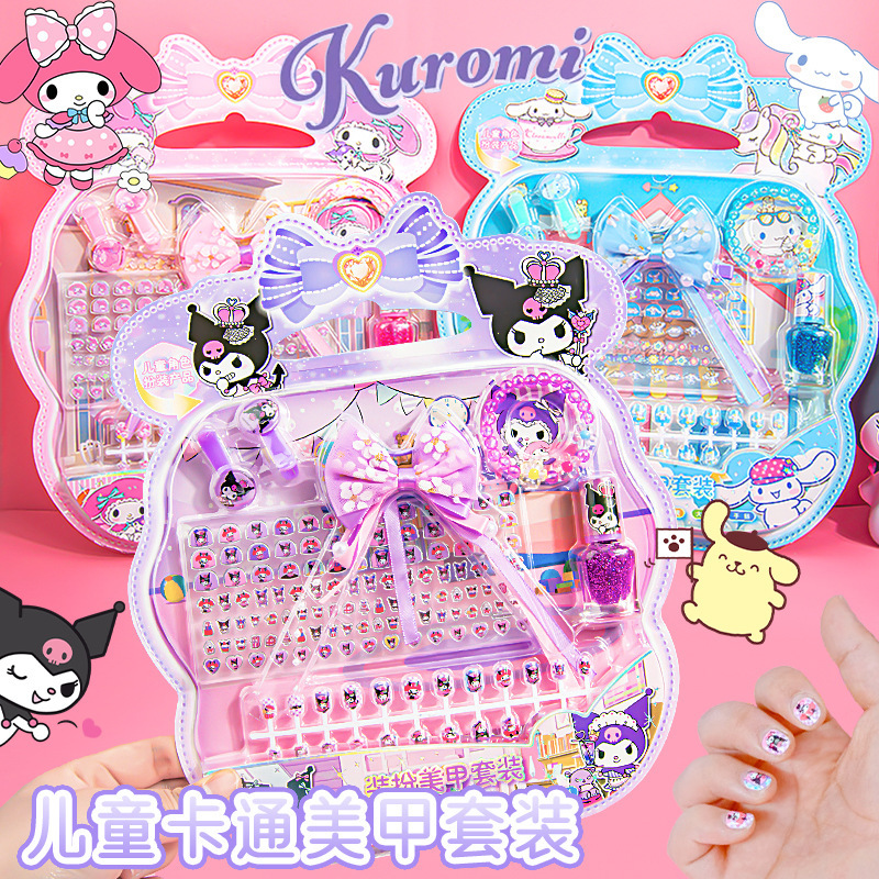 New Creative Kuromi Children's Nail Sticker Set Melody Self-Adhesive Nail Art Sticker Girl Baby Gift