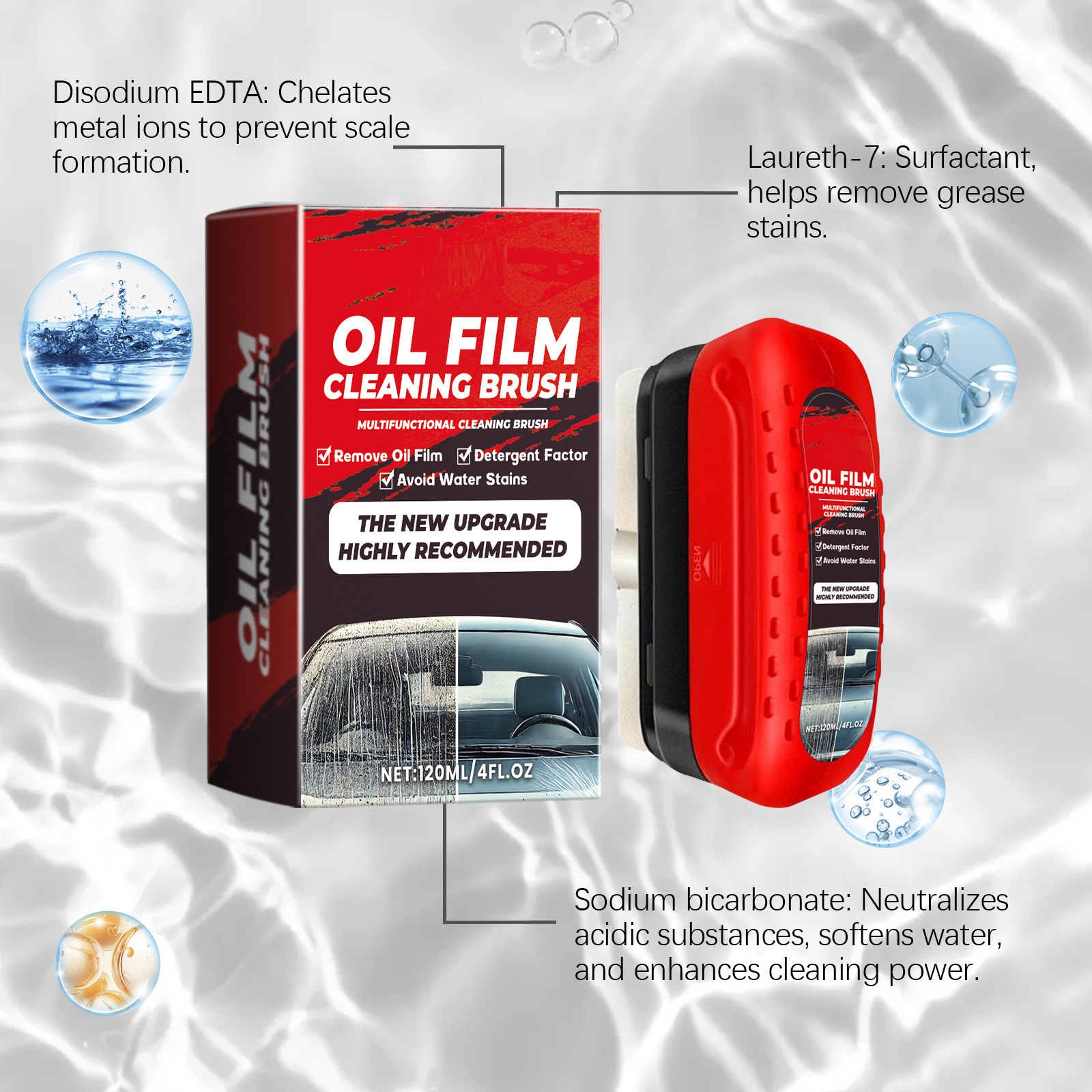 Limpieza de película de aceite de vidrio del automóvil para eliminar la suciedad del espejo retrovisor cepillo de limpieza de ventanas del automóvil image 5