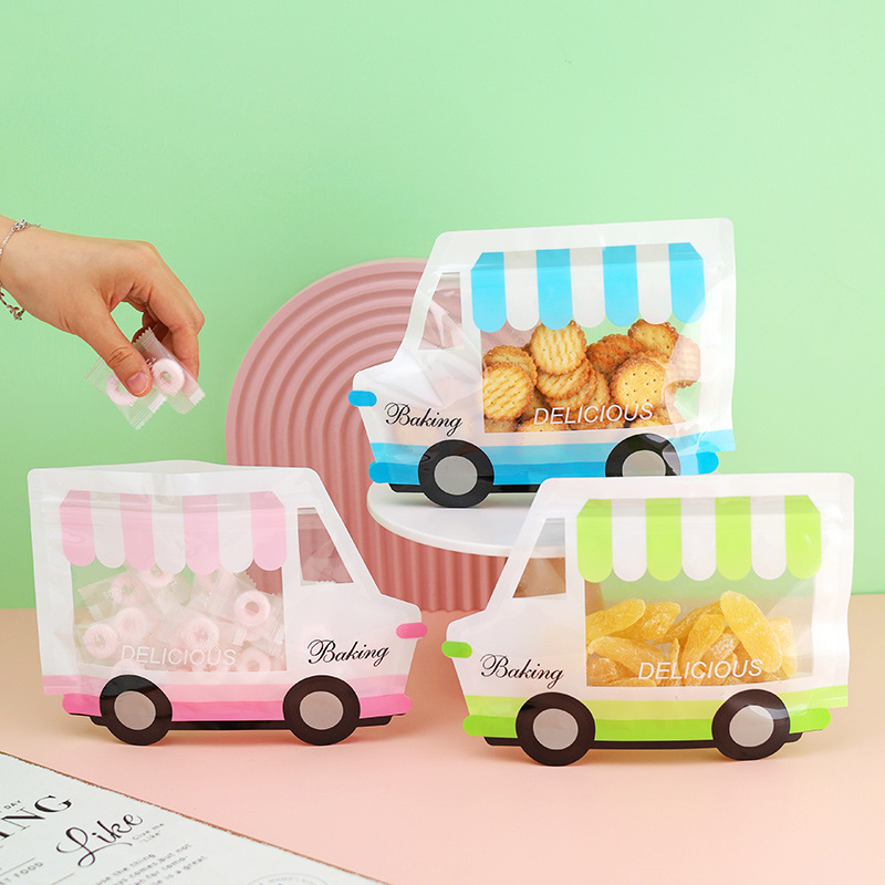 塑料英文瓶子自封袋卡通造型雪花酥纽扣饼干包装袋牛轧糖袋糖果袋