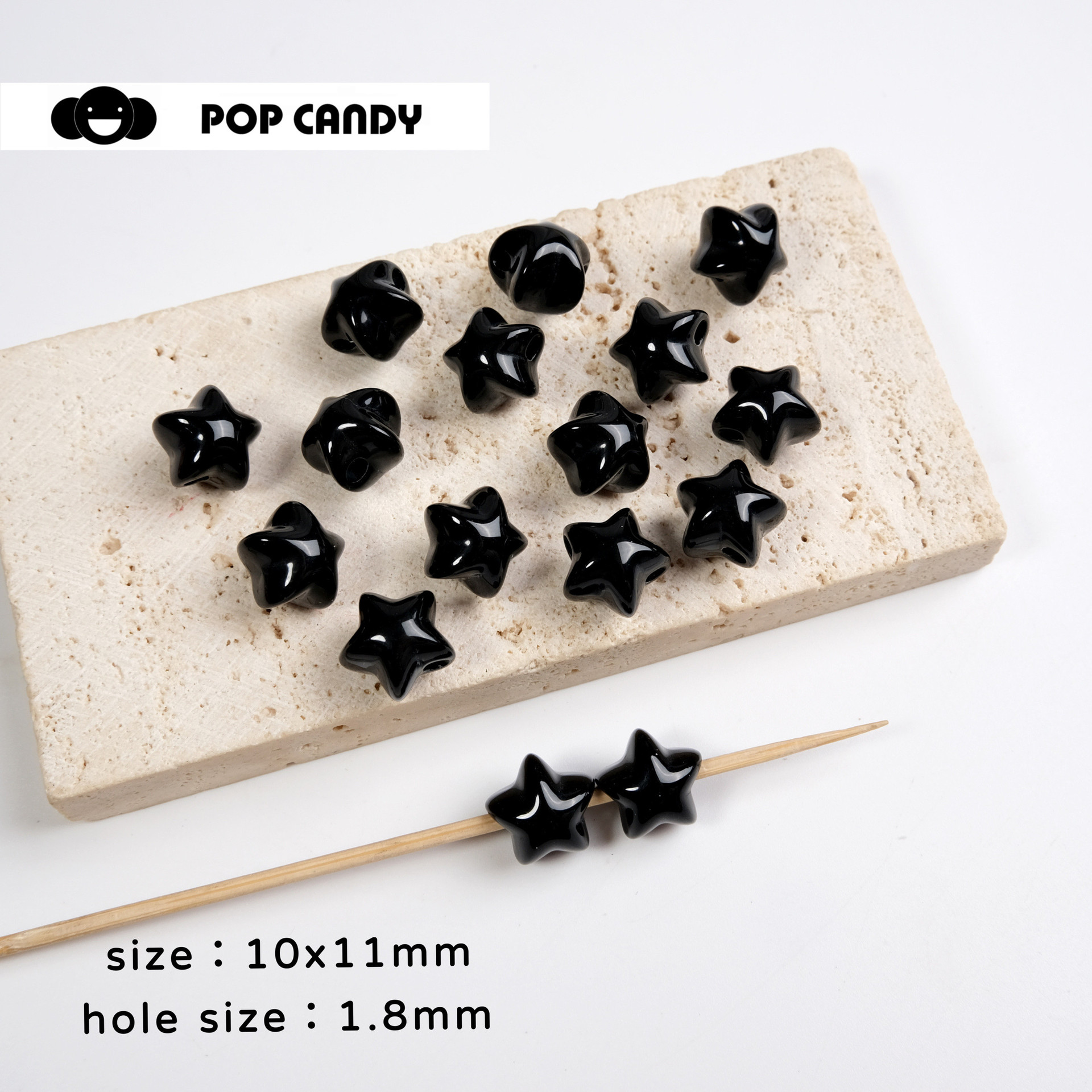 Acrílico color sólido estrella de cinco puntas accesorios pequeños cuentas accesorios de joyería de bricolaje hechos a mano cadena de teléfono móvil llavero material cuentas