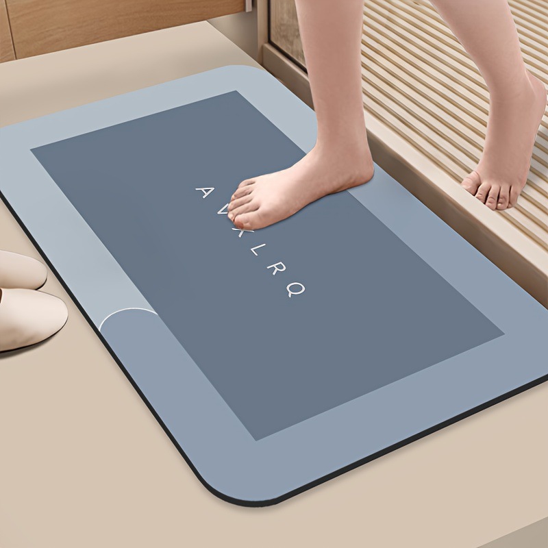 简约风浴室地垫硅藻泥吸水地垫家用卫生间门口防滑垫可贴标代发