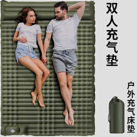 拉带充气垫户外便携双人加厚充气床垫打地铺睡垫防潮垫脚踏空气垫