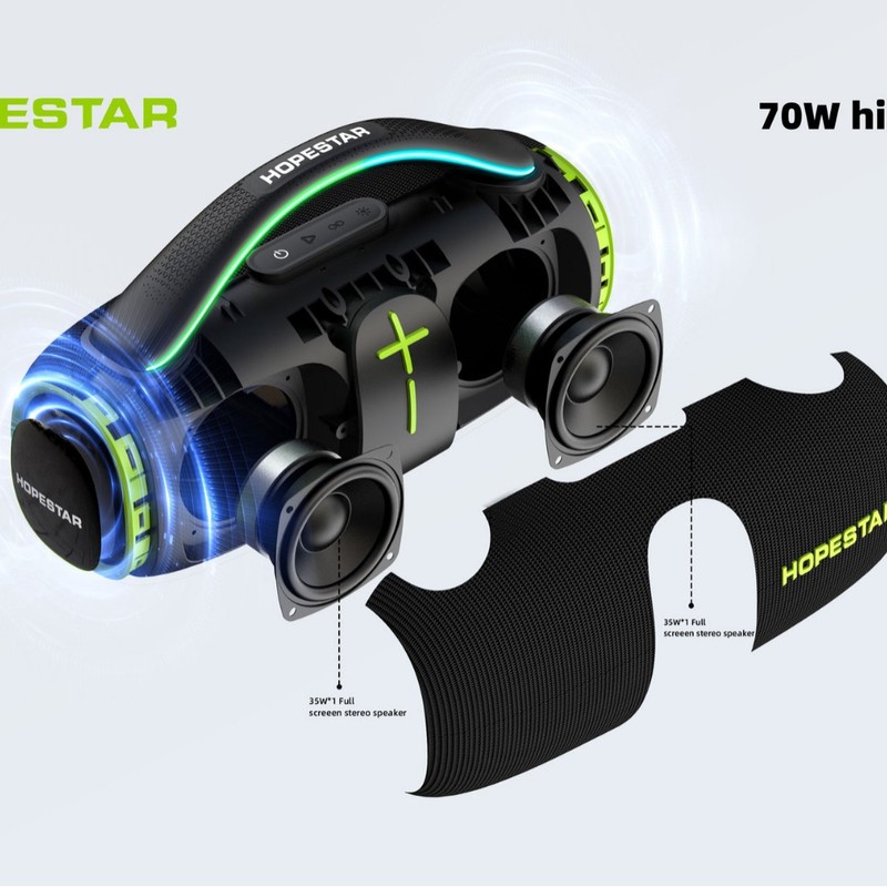 HOPESTAR H85 ポータブルワイヤレス Bluetooth スピーカー屋外防水サブウーファーハイパワーカードオーディオ|undefined