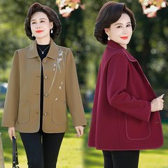 中高年婦人服春秋ファッションショートコート2025新作ママ秋服洋風上着ファッションジャケット