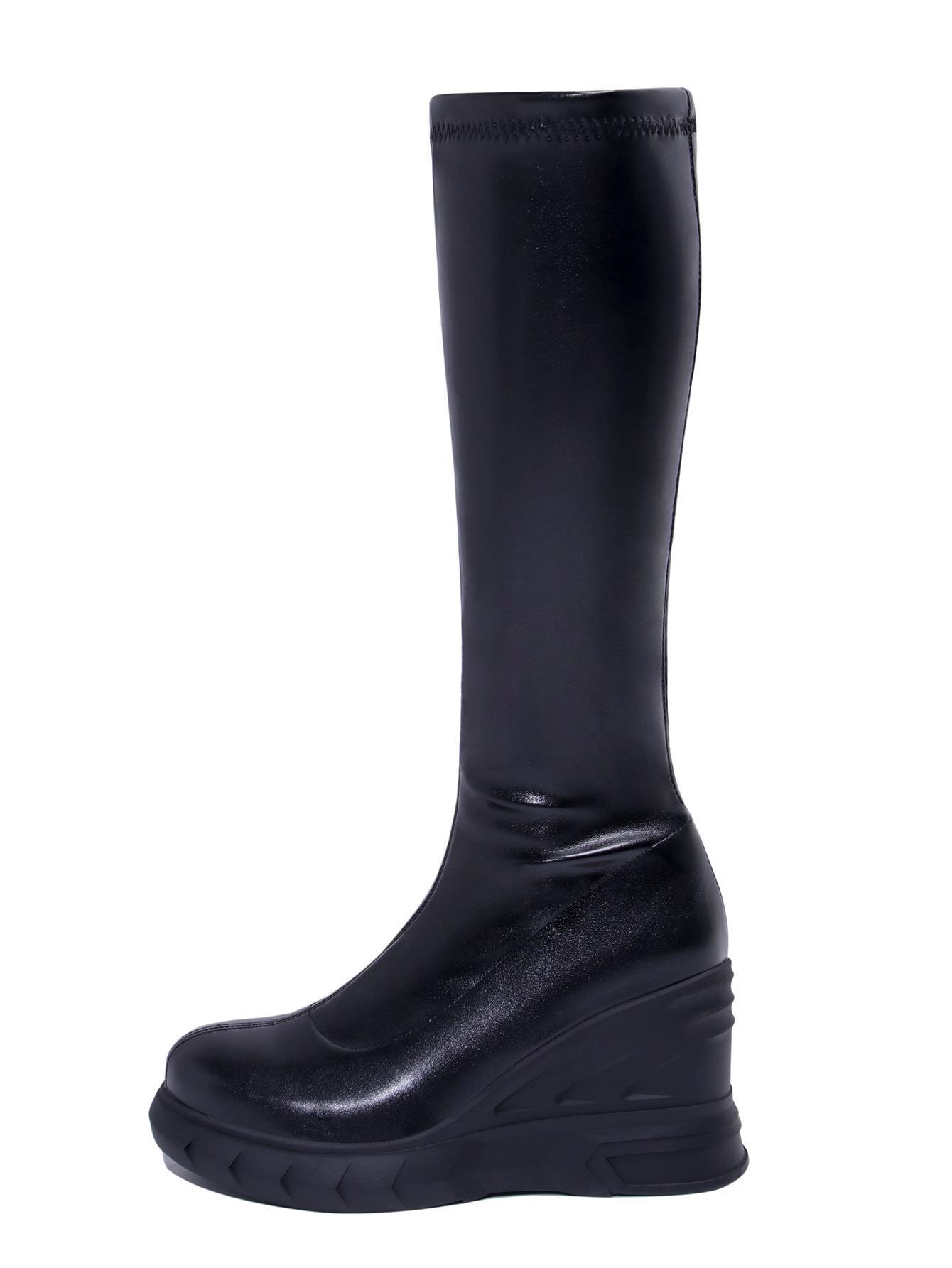 New shoes wedge women's large size fashion mid-leg boots_voghion.com