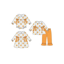 童装儿童女孩时尚圣诞节花边连衣裙套装连体衣