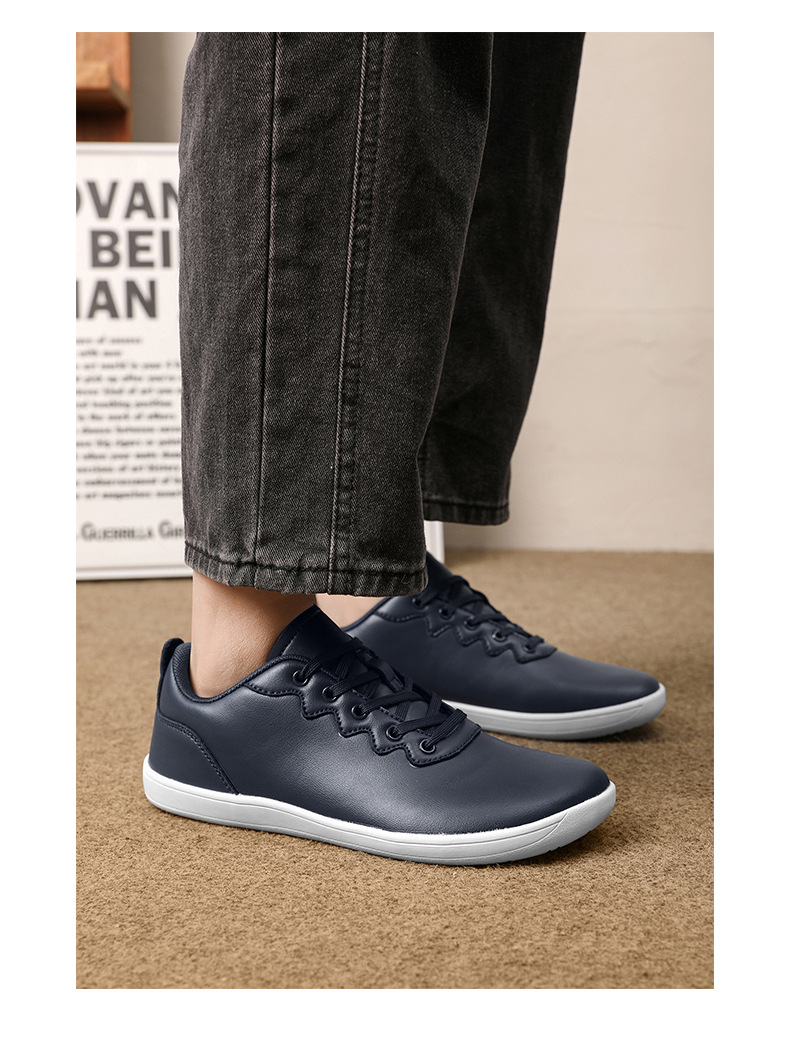 Unisex Barefoot Shoes Wide Toe Lightweight Soft Leather Trainers_voghion.com