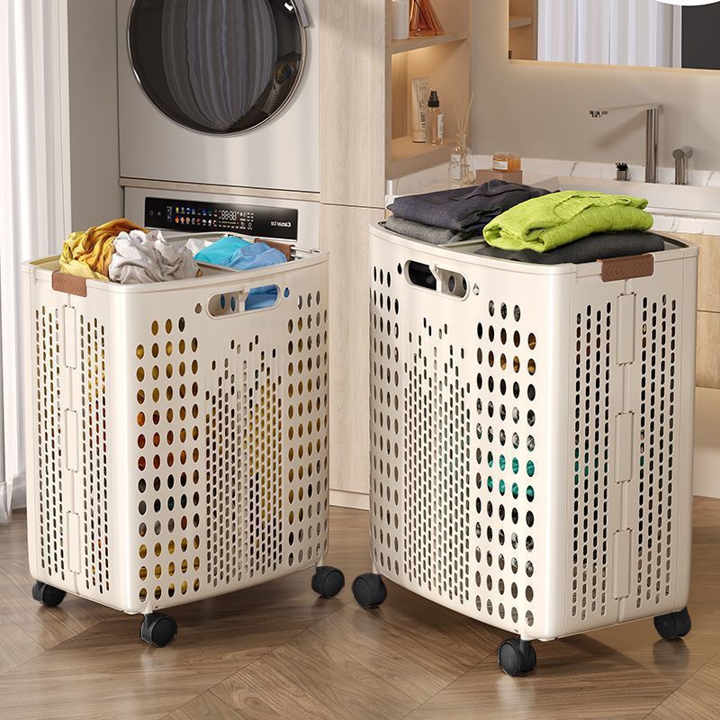 Cesta de ropa sucia doméstica plegable cesto de ropa sucia de baño de gran capacidad con rueda de transporte simple cesto de almacenamiento de ropa sucia