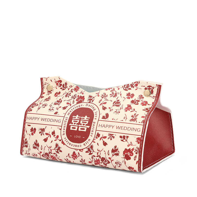 Nuevo estilo chino caja de dibujo creativa boda rojo caja de dulces de boda caja de almacenamiento celebración caja de pañuelos dormitorio de coche